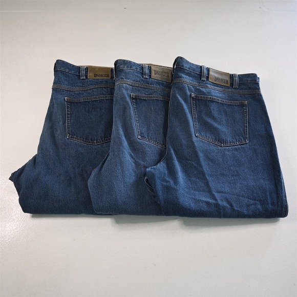 Lot 3 Duluth 48x28 86069B Relaxed Medium 100% Cotton Denim Mens Jeans‎